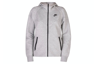 Pre-owned Nike Sportswear Women's Tech Fleece Windrunner Full-zip Hoodie Light Grey/heather/black