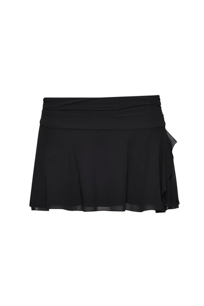 Shop Danielle Guizio Ny Chiffon Slit Mini Skirt In Black