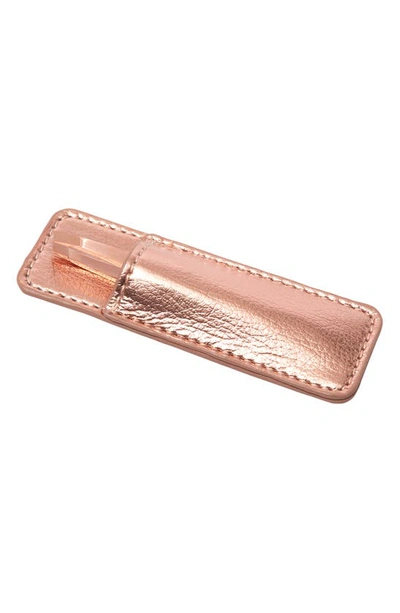 Tweezerman Rose Gold Mini Slant Tweezer & Case Set In Rose Gold
