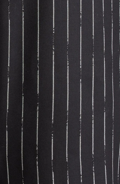 Shop Alexander Mcqueen Chalk Stripe Wool Pencil Skirt In Black/ Ivory
