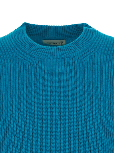 Shop Laneus Crewneck Knit In Blue