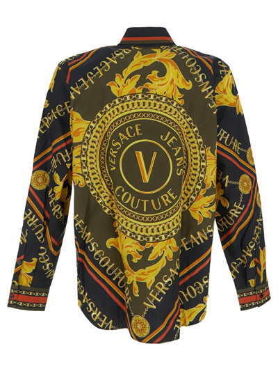 Shop Versace Jeans Couture Foulard Logo Print Shirt In Multicolor