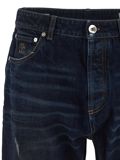 Shop Brunello Cucinelli Five-pocket Trousers In Blue
