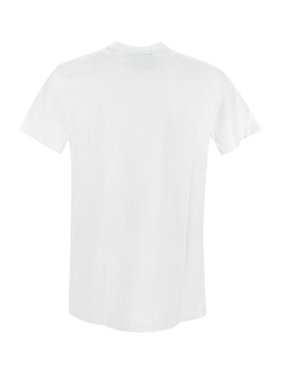Shop Versace Jeans Couture Metallised Logo Print T-shirt In White