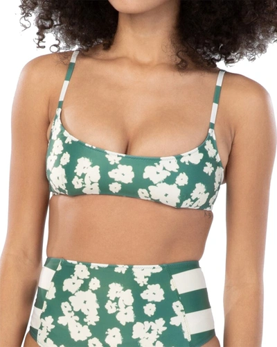 Shop Tanya Taylor Kaia Bikini Top In Green