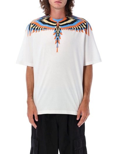 Shop Marcelo Burlon County Of Milan Optical Wings-printed Crewneck T-shirt In White Salm