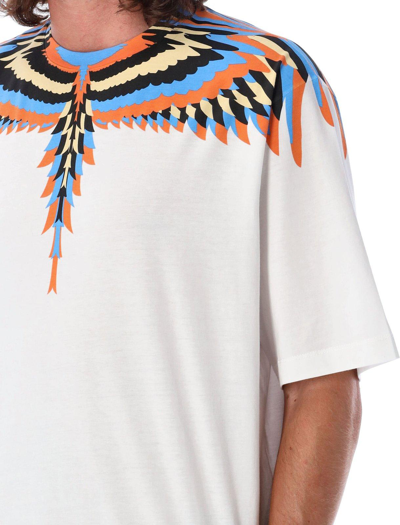 Shop Marcelo Burlon County Of Milan Optical Wings-printed Crewneck T-shirt In White Salm