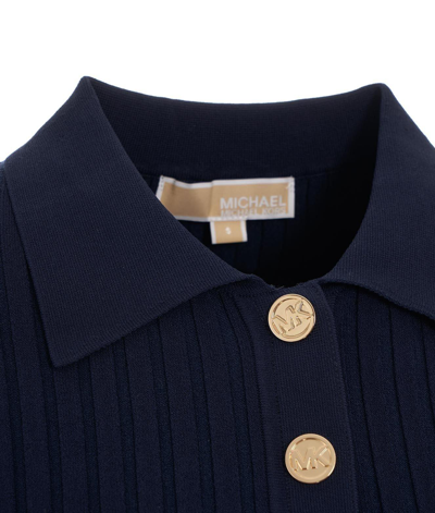 Shop Michael Kors Long-sleeved Polo Dress In Blue