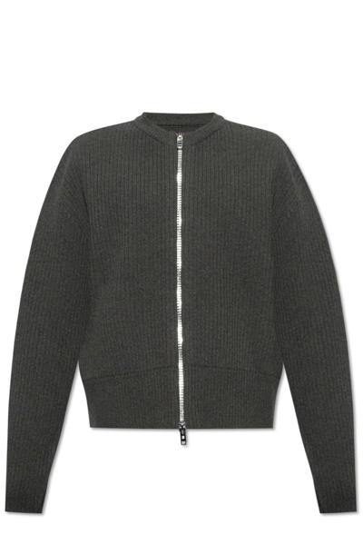 Shop Givenchy Zipped Knit Cardigan In Green
