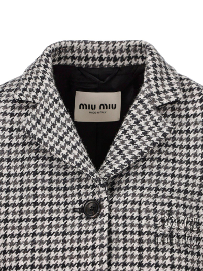 Shop Miu Miu Checked Button-up Jacket