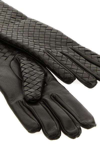 Shop Bottega Veneta Woman Dark Brown Nappa Leather Gloves