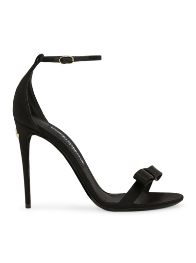 Shop Dolce & Gabbana Women Satin Sandal In Black