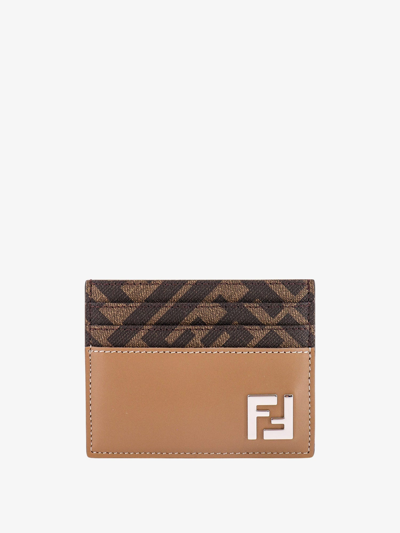 Shop Fendi Man Card Holder Man Beige Wallets In Cream
