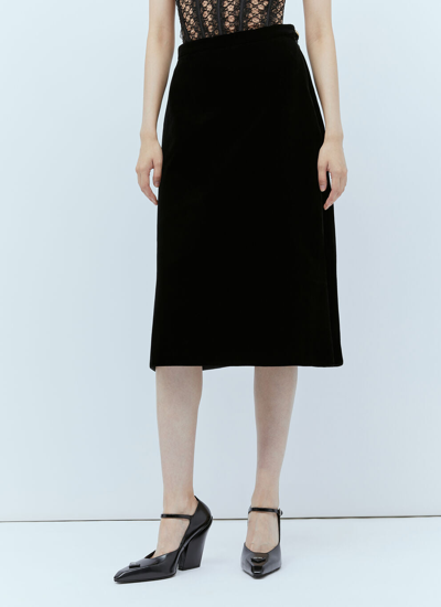 Shop Gucci Women Velvet A-line Skirt In Black