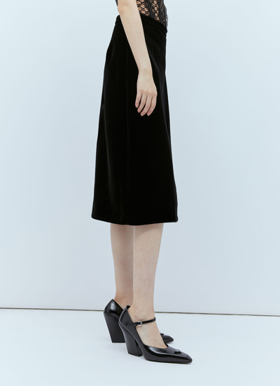 Shop Gucci Women Velvet A-line Skirt In Black