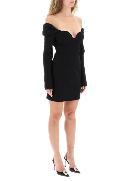 Shop Magda Butrym Off-shoulder Mini Dress Women In Black