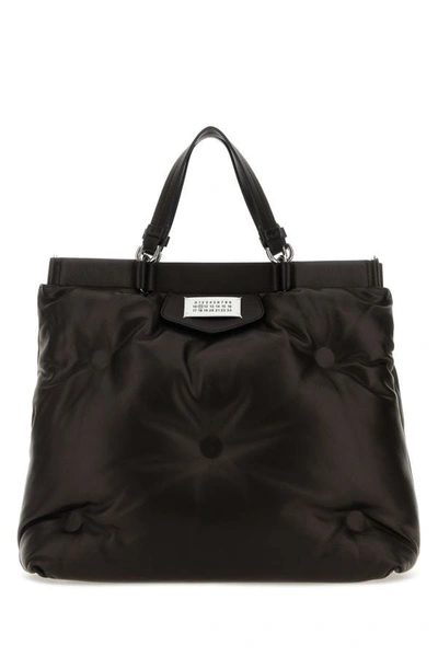 Shop Maison Margiela Woman Black Nappa Leather Medium Glam Slam Shopping Bag