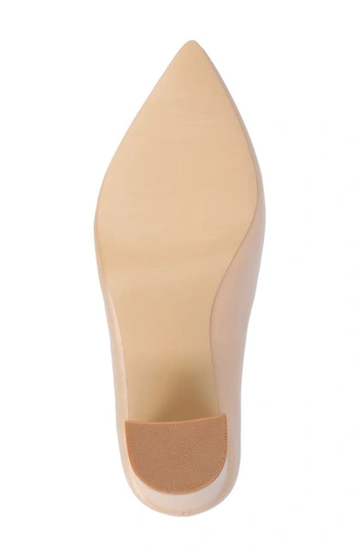 Shop Journee Collection Simonne Supernatural Shades Tru Comfort Foam Block Heel Pointed Toe Pump In Almond