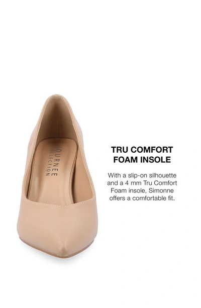 Shop Journee Collection Simonne Supernatural Shades Tru Comfort Foam Block Heel Pointed Toe Pump In Almond