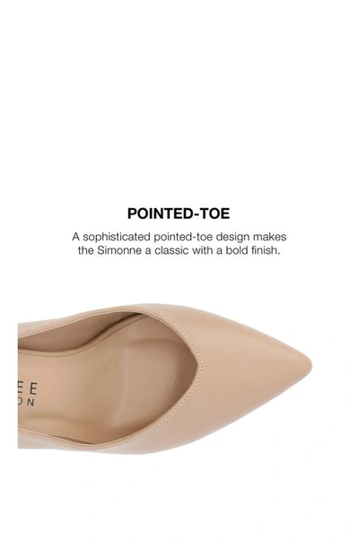 Shop Journee Collection Simonne Supernatural Shades Tru Comfort Foam Block Heel Pointed Toe Pump In Almond