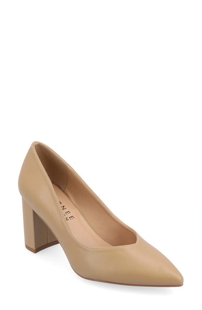 Journee Collection Simonne Pointed Toe Pump In Honey