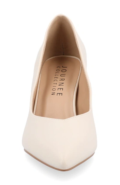 Journee Collection Simonne Pointed Toe Pump In Porcelain