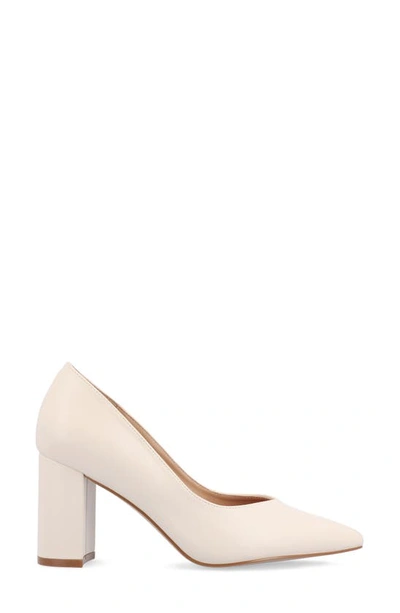 Journee Collection Simonne Pointed Toe Pump In Porcelain