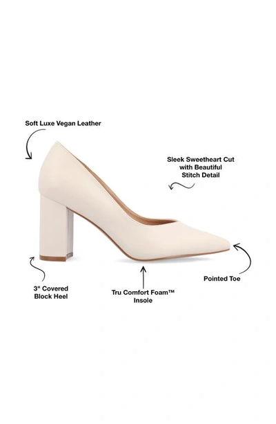 Journee Collection Simonne Pointed Toe Pump In Porcelain