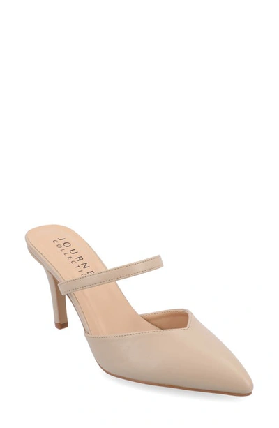 Shop Journee Collection Yvon Supernatural Shades Tru Comfort Foam Pointed Toe Mule Pump In Wheat