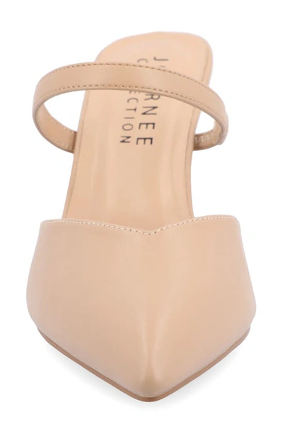 Shop Journee Collection Yvon Supernatural Shades Tru Comfort Foam Pointed Toe Mule Pump In Almond