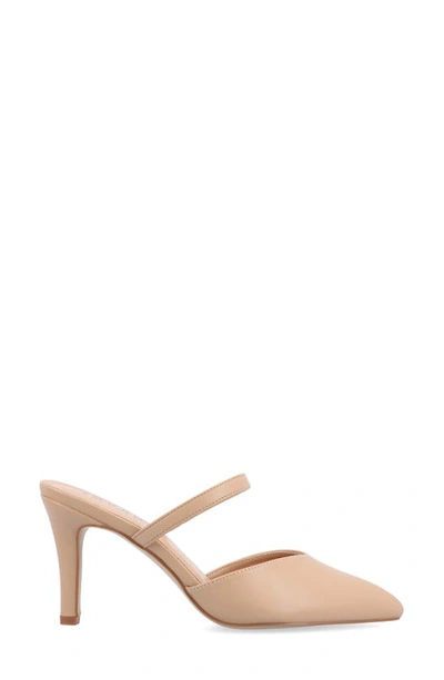 Shop Journee Collection Yvon Supernatural Shades Tru Comfort Foam Pointed Toe Mule Pump In Almond