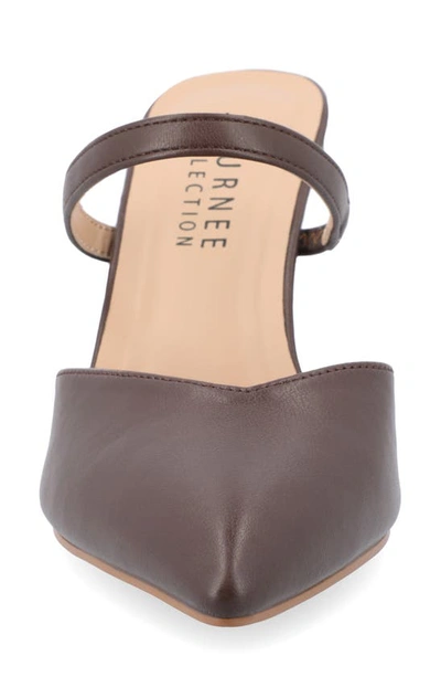 Journee Collection Yvon Pointed Toe Mule In Mahogany