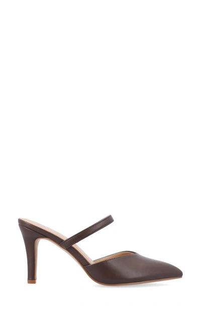 Journee Collection Yvon Pointed Toe Mule In Mahogany