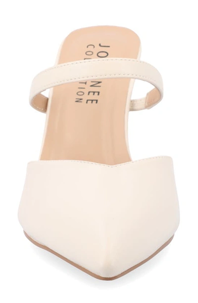 Journee Collection Yvon Pointed Toe Mule In Porcelain