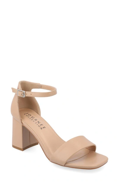 Journee Collection Valenncia Ankle Strap Sandal In Almond