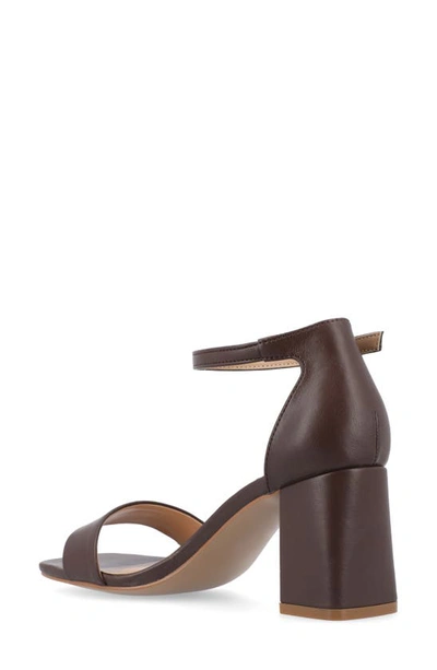 Journee Collection Valenncia Ankle Strap Sandal In Mahogany