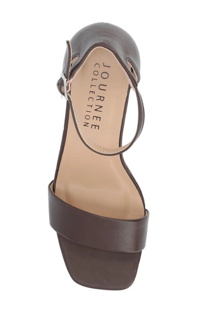 Journee Collection Valenncia Ankle Strap Sandal In Mahogany