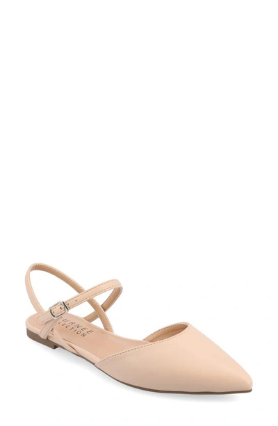 Journee Collection Martine Supernatural Shades Slingback Flat In Vanilla