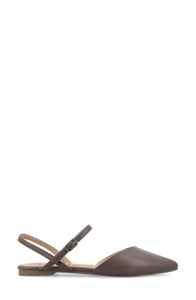 Shop Journee Collection Martine Supernatural Shades Slingback Flat In Truffle