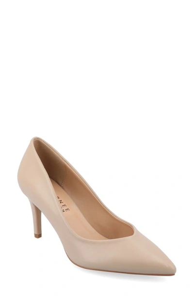 Journee Collection Gabriella Pointed Toe Pump In Wheat