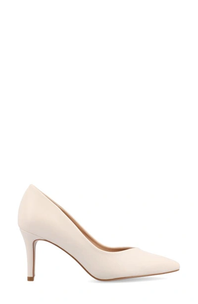 Journee Collection Gabriella Pointed Toe Pump In Porcelain