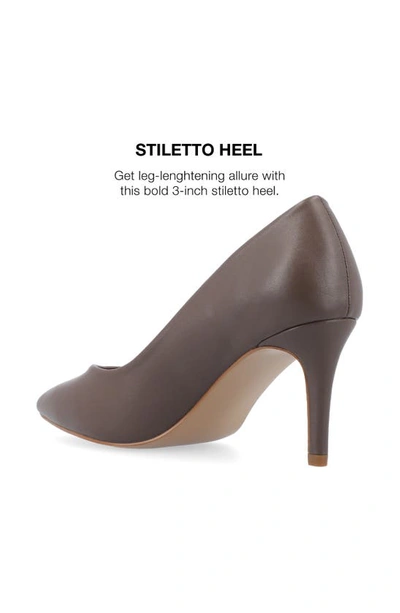 Journee Collection Gabriella Pointed Toe Pump In Truffle