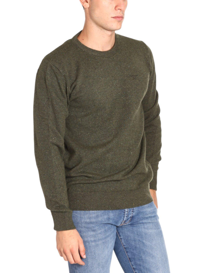 Shop Barbour Tisbury Crewneck Knitted Jumper  In Green