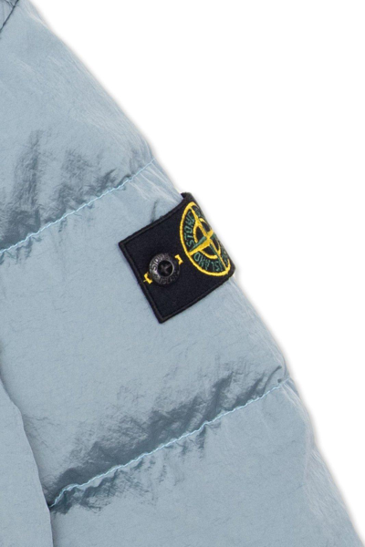 Shop Stone Island Junior Logo Patch Padded Jacket In Light Blue