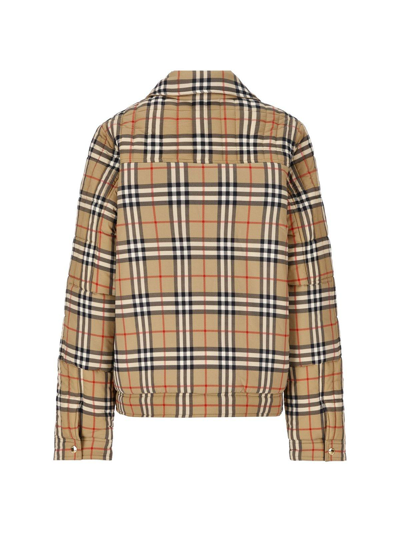 Shop Burberry Vintage Check-pattern Long-sleeved Jacket In (archive Beige Ip Chk)