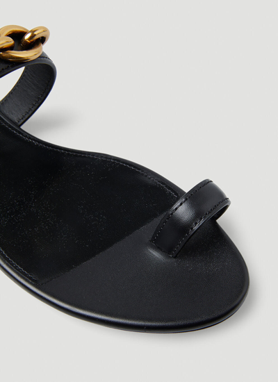 Shop Saint Laurent Women Le Mallion Flat Sandals In Black