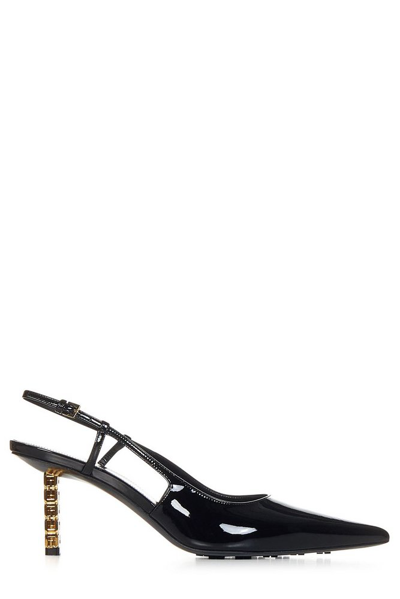 Shop Givenchy G Cube Slingback Buckle In Black