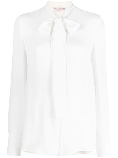 Shop Valentino Georgette Long In White
