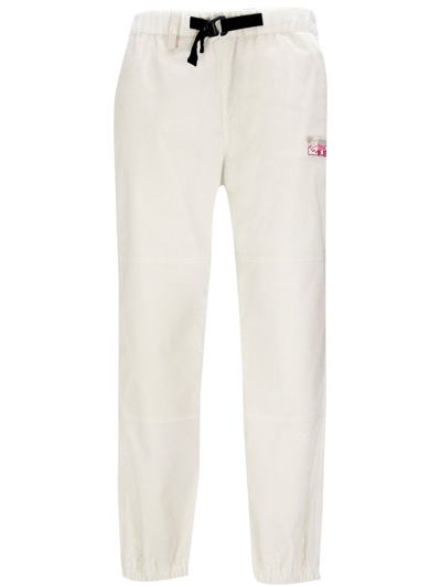 Shop Moncler Grenoble Logo Patch Belted Trousers In White