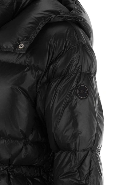 Shop Colmar Kindly - Medium Down Jacket With Hood In Black